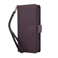 PU Leather + TPU RFID Multi-Card Wallet Stand Case for iPhone 17 Pro Max - Dark Purple