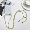 PC + TPU MagSafe-Compatible Case with Lanyard for iPhone 17 Pro Max - Yellow Pink Grey