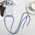 PC + TPU MagSafe-Compatible Case with Lanyard for iPhone 17 Pro Max - Grey Blue