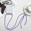 PC + TPU MagSafe-Compatible Case with Lanyard for iPhone 17 Pro Max - Purple Blue Apricot