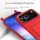 Liquid Silicone Case with Card Pocket & Adjustable Lanyard for iPhone 17 Pro Max - Red