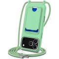 Liquid Silicone Case with Card Pocket & Adjustable Lanyard for iPhone 17 Pro Max - Green