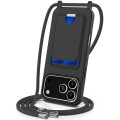Liquid Silicone Case with Card Pocket & Adjustable Lanyard for iPhone 17 Pro Max - Black