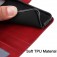 Calf-Texture PU Leather + TPU Flip Wallet Stand Case for iPhone 17 Pro Max - Red