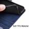 Calf-Texture PU Leather + TPU Flip Wallet Stand Case for iPhone 17 Pro Max - Blue