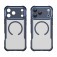 Translucent Carbon-Fiber-Texture PC + TPU MagSafe-Compatible Case for iPhone 17 Pro Max - Blue