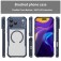 Translucent Carbon-Fiber-Texture PC + TPU MagSafe-Compatible Case for iPhone 17 Pro Max - Blue
