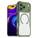Translucent Carbon-Fiber-Texture PC + TPU MagSafe-Compatible Case for iPhone 17 Pro Max - Green