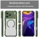 Translucent Carbon-Fiber-Texture PC + TPU MagSafe-Compatible Case for iPhone 17 Pro Max - Green