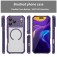 Translucent Carbon-Fiber-Texture PC + TPU MagSafe-Compatible Case for iPhone 17 Pro Max - Purple