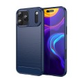 Brushed Carbon-Fiber-Style TPU Case for iPhone 17 Pro Max - Blue