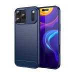 Brushed Carbon-Fiber-Style TPU Case for iPhone 17 Pro Max - Blue
