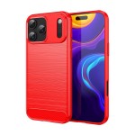 Brushed Carbon-Fiber-Style TPU Case for iPhone 17 Pro Max - Red
