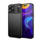 Brushed Carbon-Fiber-Style TPU Case for iPhone 17 Pro Max - Black