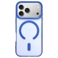 Dual-Sided Frosted Clear Acrylic + TPU MagSafe-Compatible Case for iPhone 17 Pro Max - Blue