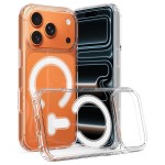 Clear Acrylic + PC + TPU Hybrid MagSafe-Compatible C-Shaped Ring Case for iPhone 17 Pro Max