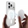 Clear Acrylic + PC + TPU Hybrid MagSafe-Compatible C-Shaped Ring Case for iPhone 17 Pro Max