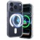 Clear Acrylic + PC + TPU Hybrid MagSafe-Compatible C-Shaped Ring Case for iPhone 17 Pro Max
