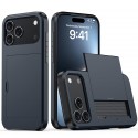 PC + TPU Shockproof Armor Case with Card Slot for iPhone 17 Pro Max - Blue
