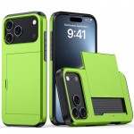 PC + TPU Shockproof Armor Case with Card Slot for iPhone 17 Pro Max - Green