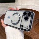 Clear-Back Electroplated TPU MagSafe-Compatible Case with Lens Film for iPhone 17 Pro Max - Silver