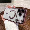 Clear-Back Electroplated TPU MagSafe-Compatible Case with Lens Film for iPhone 17 Pro Max - Pink