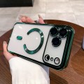 Clear-Back Electroplated TPU MagSafe-Compatible Case with Lens Film for iPhone 17 Pro Max - Dark Green
