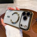 Clear-Back Electroplated TPU MagSafe-Compatible Case with Lens Film for iPhone 17 Pro Max - Gold