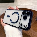 Clear-Back Electroplated TPU MagSafe-Compatible Case with Lens Film for iPhone 17 Pro Max - Dark Blue