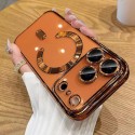 Clear-Back Electroplated TPU MagSafe-Compatible Case with Lens Film for iPhone 17 Pro Max - Orange