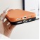 Leather-Texture TPU Full-Coverage Case for iPhone 17 Pro Max - Orange