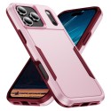 Heavy-Duty PC + TPU Protective Case for iPhone 17 Pro Max - Pink+Rose Red