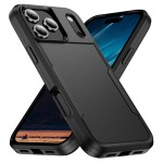 Heavy-Duty PC + TPU Protective Case for iPhone 17 Pro Max - Black