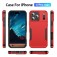 Heavy-Duty PC + TPU Protective Case for iPhone 17 Pro Max - Red+Black