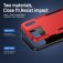 Heavy-Duty PC + TPU Protective Case for iPhone 17 Pro Max - Red+Black