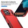Heavy-Duty PC + TPU Protective Case for iPhone 17 Pro Max - Red+Black