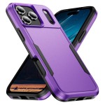 Heavy-Duty PC + TPU Protective Case for iPhone 17 Pro Max - Purple+Black