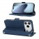 Cross-Texture PU Leather + TPU Crossbody Case with Stand for iPhone 17 Pro Max - Blue