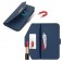 Cross-Texture PU Leather + TPU Crossbody Case with Stand for iPhone 17 Pro Max - Blue