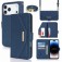 Cross-Texture PU Leather + TPU Crossbody Case with Stand for iPhone 17 Pro Max - Blue