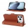 Cross-Texture PU Leather + TPU Crossbody Case with Stand for iPhone 17 Pro Max - Brown