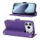 Cross-Texture PU Leather + TPU Crossbody Case with Stand for iPhone 17 Pro Max - Purple