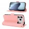 Cross-Texture PU Leather + TPU Crossbody Case with Stand for iPhone 17 Pro Max - Pink