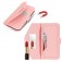Cross-Texture PU Leather + TPU Crossbody Case with Stand for iPhone 17 Pro Max - Pink