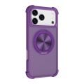 CD-Texture PC + TPU MagSafe-Compatible Case with 360° Ring Stand for iPhone 17 Pro Max - Purple