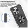 CD-Texture PC + TPU MagSafe-Compatible Case with 360° Ring Stand for iPhone 17 Pro Max - Black