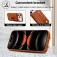 PU Leather Back-Cover Flip Wallet Stand Case with PC/TPU Base, Wrist Strap & Crossbody Lanyard for iPhone 17 Pro Max - Brown