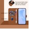 Soft-Touch PU Leather + TPU Wallet Stand Case with Lanyard for iPhone 17 Pro Max - Brown