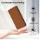 Soft-Touch PU Leather + TPU Wallet Stand Case with Lanyard for iPhone 17 Pro Max - Brown