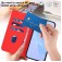 Soft-Touch PU Leather + TPU Wallet Stand Case with Lanyard for iPhone 17 Pro Max - Red